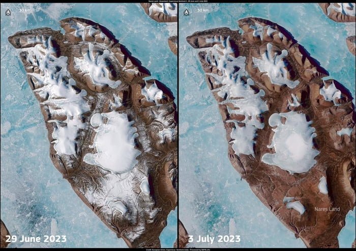 ilha de gelo derrete na groelândia devido a altas temperaturas