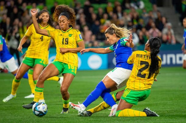 Lance do jogo Brasil x Jamaica, Copa Feminina