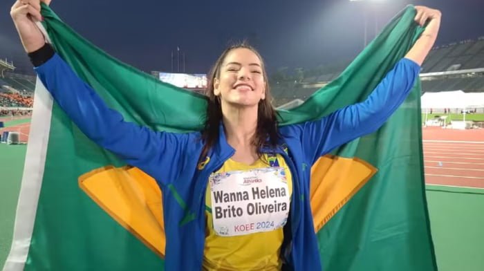 Imagem colorida de Wanna Brito, atleta brasileira no Mundial de Atletismo de 2024- Metrópoles