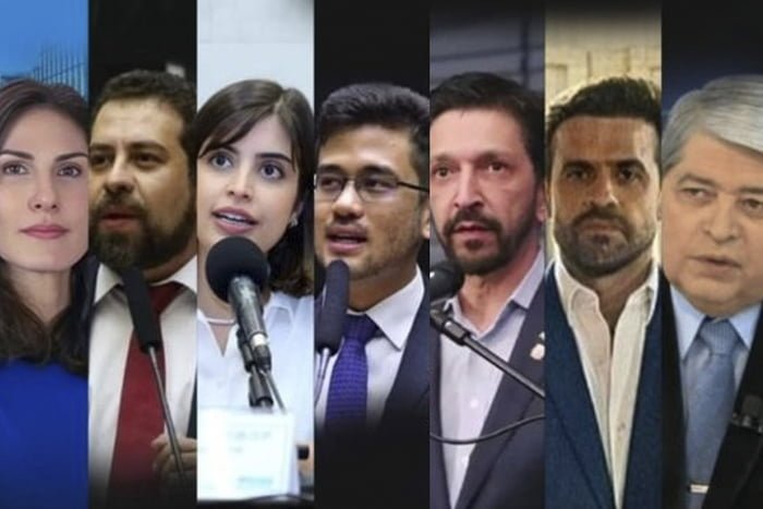 Imagem colorida mostra os pré-candidatos à Prefeitura de São Paulo; pesquisas - Metrópoles