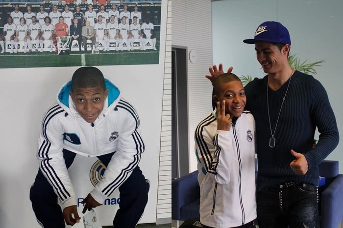 Mbappé criança, fã do Real Madrid - Metrópoles
