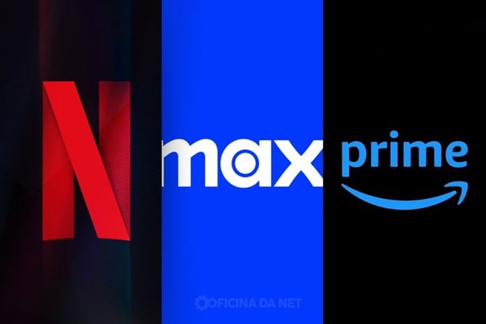 Montagem com logos da Netflix, Max e Prime - Metrópoles
