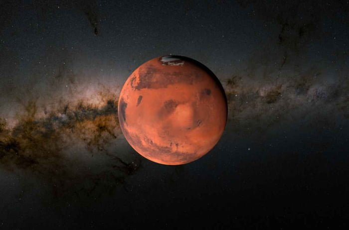 imagem colorida do planeta Marte - Metrópoles