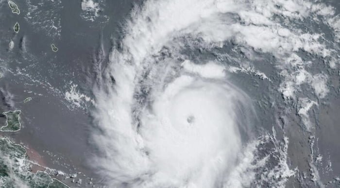 Imagem de satélite de furacão